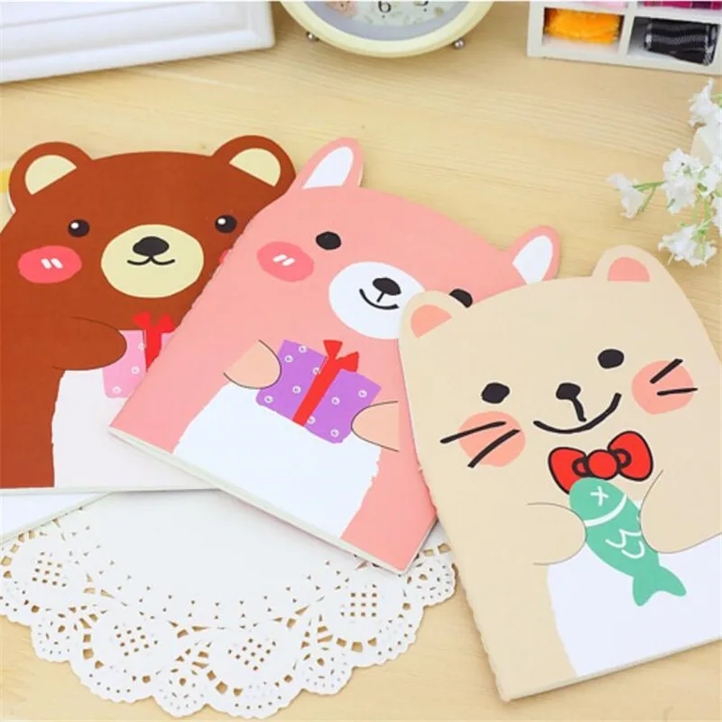 1 pz/lotto Kawaii Bear Design quaderno per piccoli animali fai da te Mini diario di viaggio forniture per uffici scolastici quaderno per schizzi