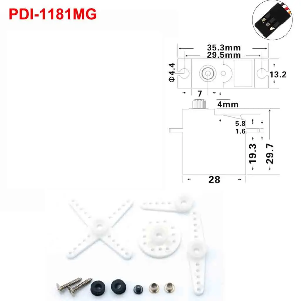 

High Quality JX Servo PDI-1181MG 18g 3.5KG Metal Gear Digital Servo for WLtoys 144001 WPL B1/16 B24 C14 C24 RC Car Airplane Part