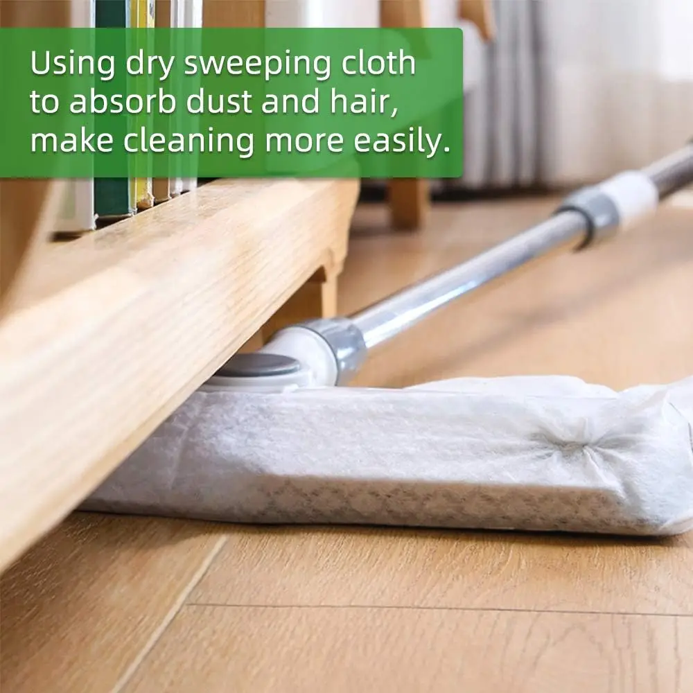 X Home 200 Count Dry Sweeping Pad Refills Sweeper Dry Cloth Flat Mop Cloths 11 x 8.6 inch Cleaning Starter Kit Static Duster view 6