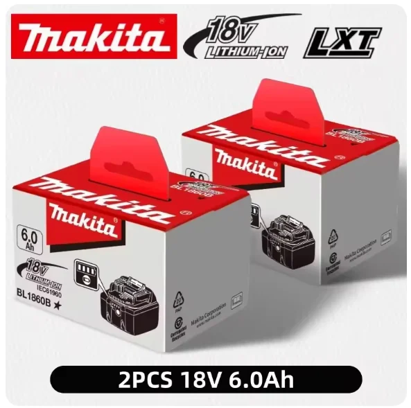 Makita 100% Original 18V 6Ah 6000mah Makita Battery BL1830B BL1850B BL1850 BL1840 BL1860 BL1815 Replacement Lithium Battery