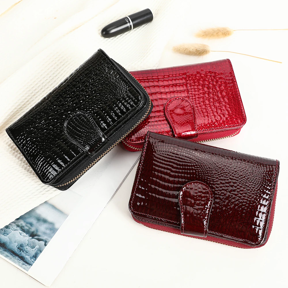 WESTAL random color Women's Wallet Female Wallet Genuine  Leather Purse For Women Crocodile Pattern Design Luxury Brand Lady