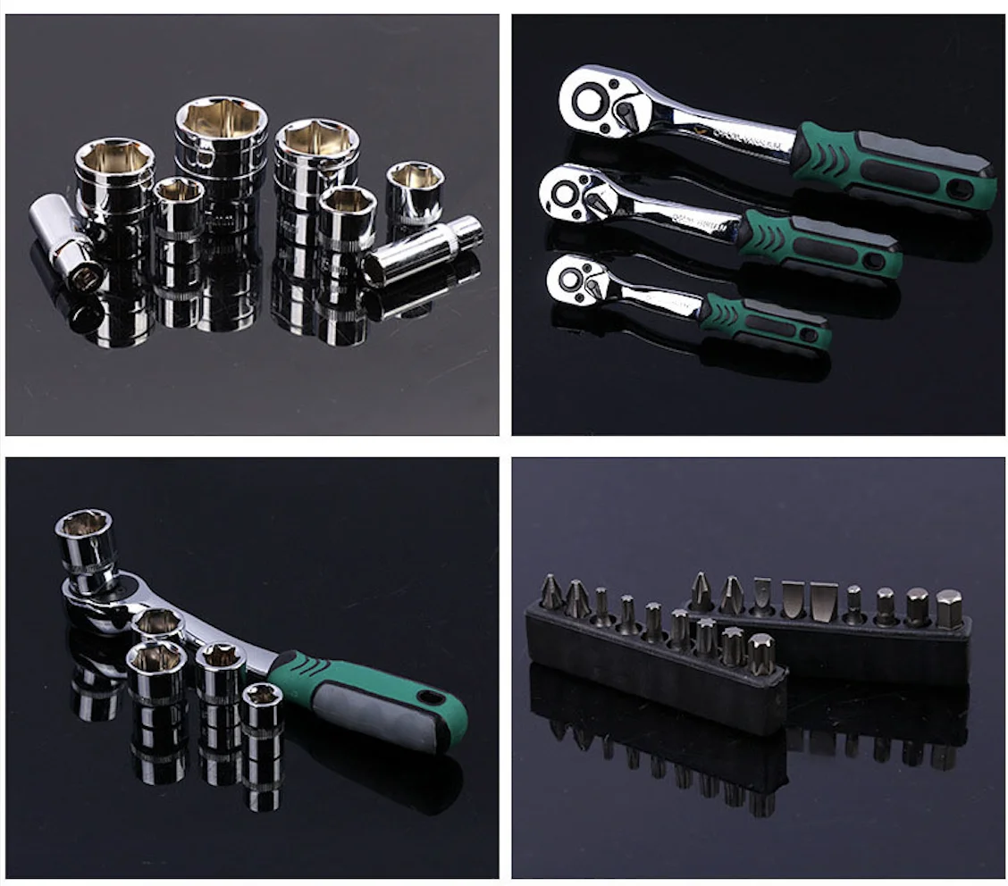 Set di utensili manuali per hardware con prese da 216 pezzi Set di bussole per chiavi a cricchetto per veicoli di riparazione automatica