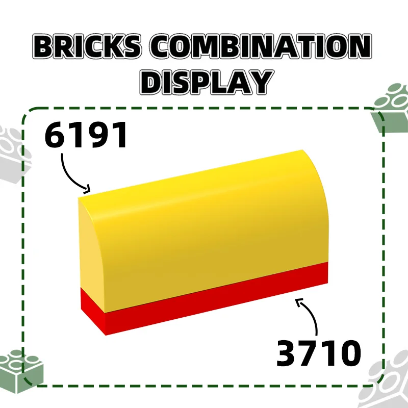 Wange62Pcs/lot 6191  Slope Curved 1x4 1/3 Building Blocks MOC Accessories Compatible Bricks Children Toys Gift Box