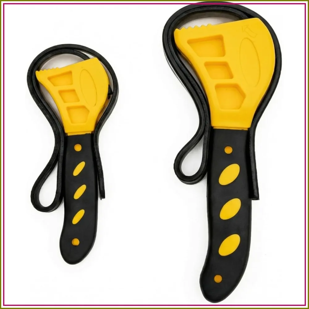 

2PCS Adjustable Strap Wrench Set, 25" & 20" Non-Slip Rubber Belt Wrench, Jar Opener for Weak Hands, Oil Filter, Shower Head, Plumbing Tools
