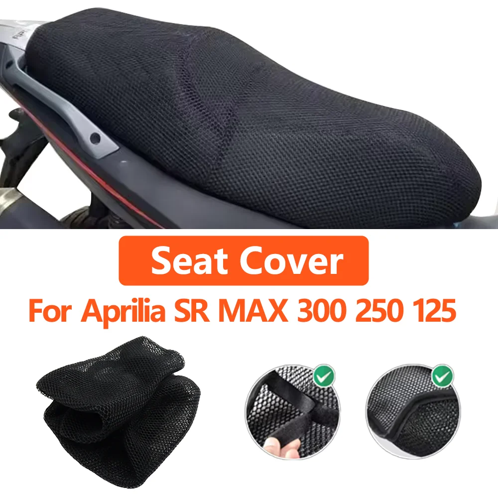 For Aprilia Srmax300 Srmax 300 SR MAX 300 125 Motorcycle Mesh Breathable Seat Cushion Saddle Non-Slip Protection Seat Cover