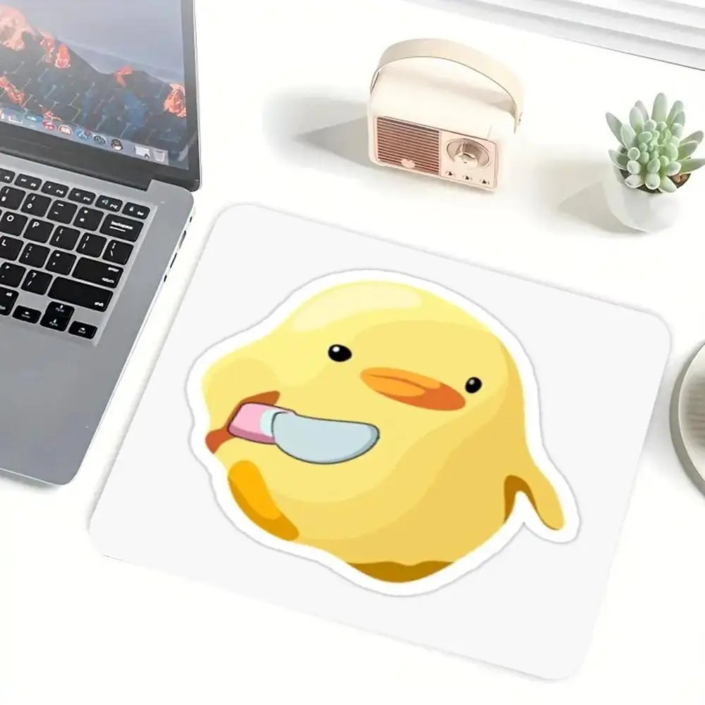 Cute Yellow Duck With Knife Cartoon Large Desk Pad mousepad table mat laptop office desktop pad learning table mat