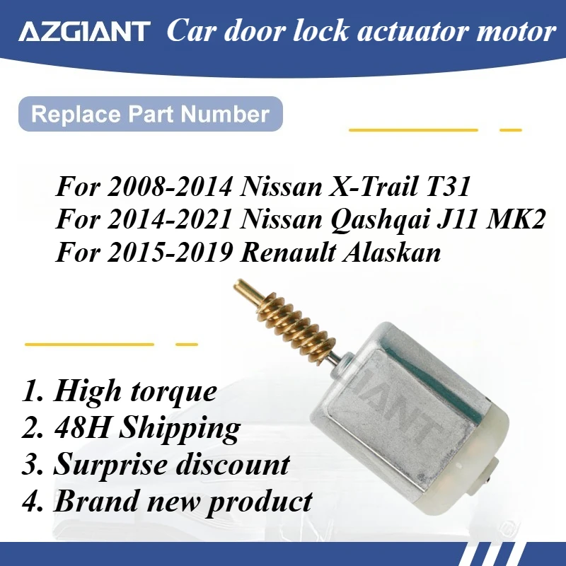

For Nissan X-Trail Qashqai J11 2014 Renault Alaskan FC-280SC-18180 OEM Car Door Lock Actuator Core Motor Power 12V Repair Engine