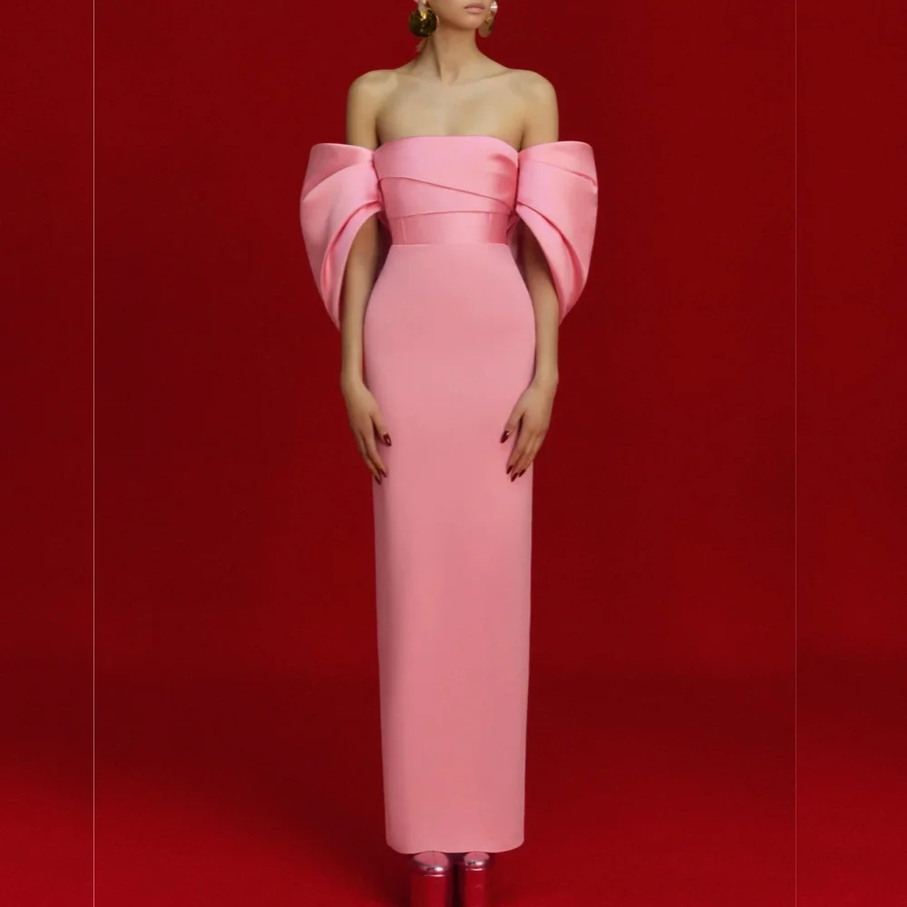 

Customized Ladies Grace Simple Off-the-shoulder Evening Dress Long Dresses Bespoke Occasion Elegant Homecoming Party