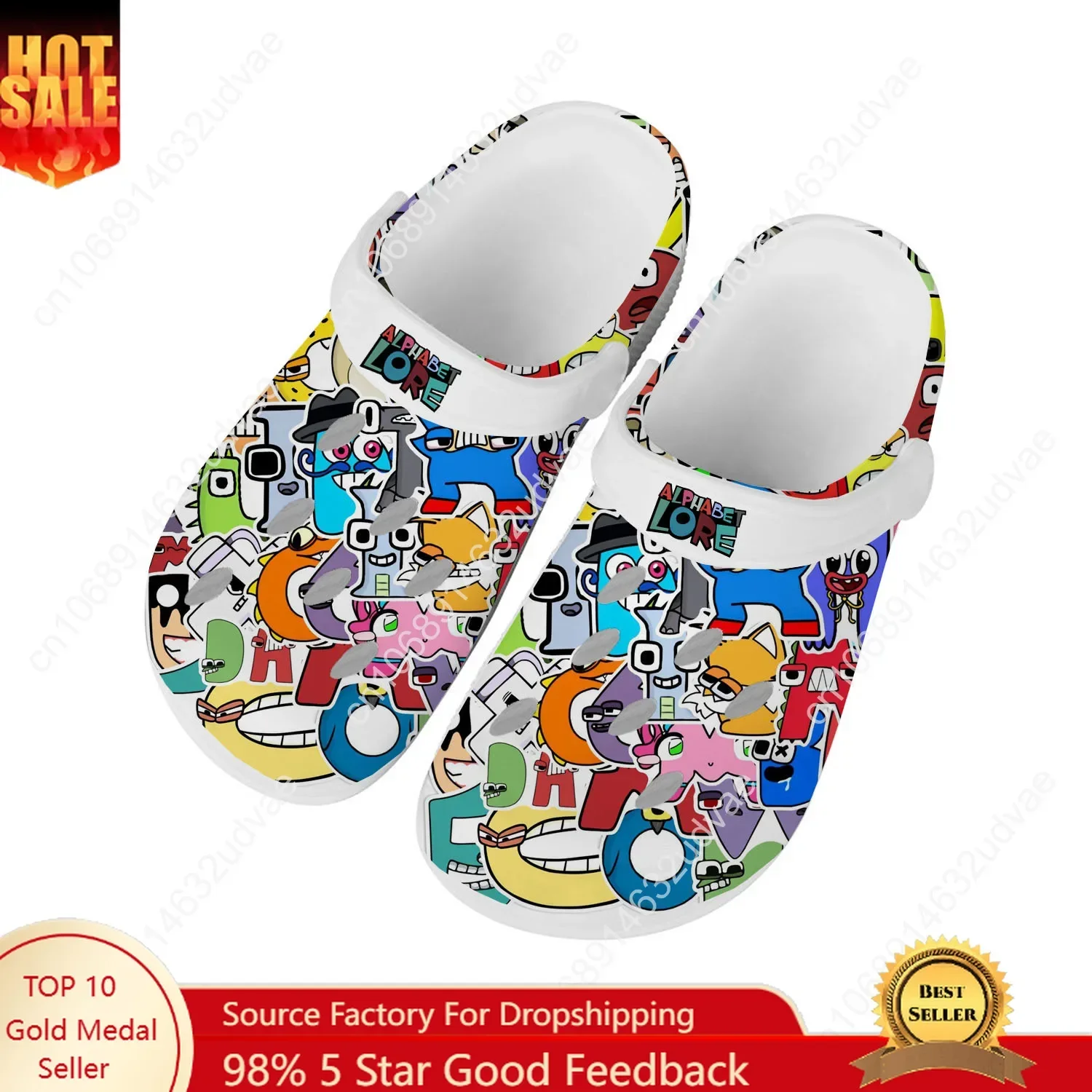 

Alphabet Lore Water Shoes Men Women Teenager Comfortable Fashion Home Garden Clogs Custom Sandals Beach Breathable Hole Slipper