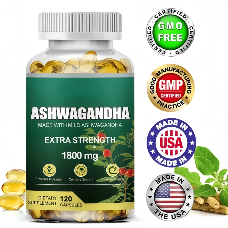 

Органические веганские капсулы из корня Ashwagandha, без глютена, кошерные, без ГМО, поддерживает снятие стресса, энергию, глубокий сон, регулирует настроение