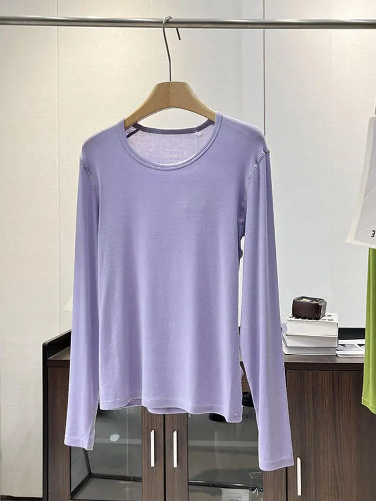 المرأة ميرينو الصوف محبوك تي شيرت كوي جاف تنفس الرياضة في الهواء الطلق امتصاص العرق قاعدة مرنة irt لينة للا شك #3