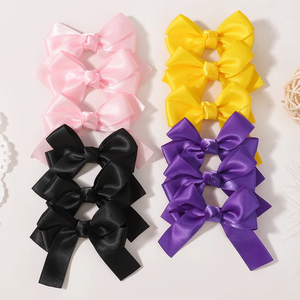 20 stücke Zufällige Farbe Bowknot Haar Clips für Mädchen Einfarbig Band Bögen Haarnadeln Hairgripe Kinder Boutique Frauen Haar Zubehör