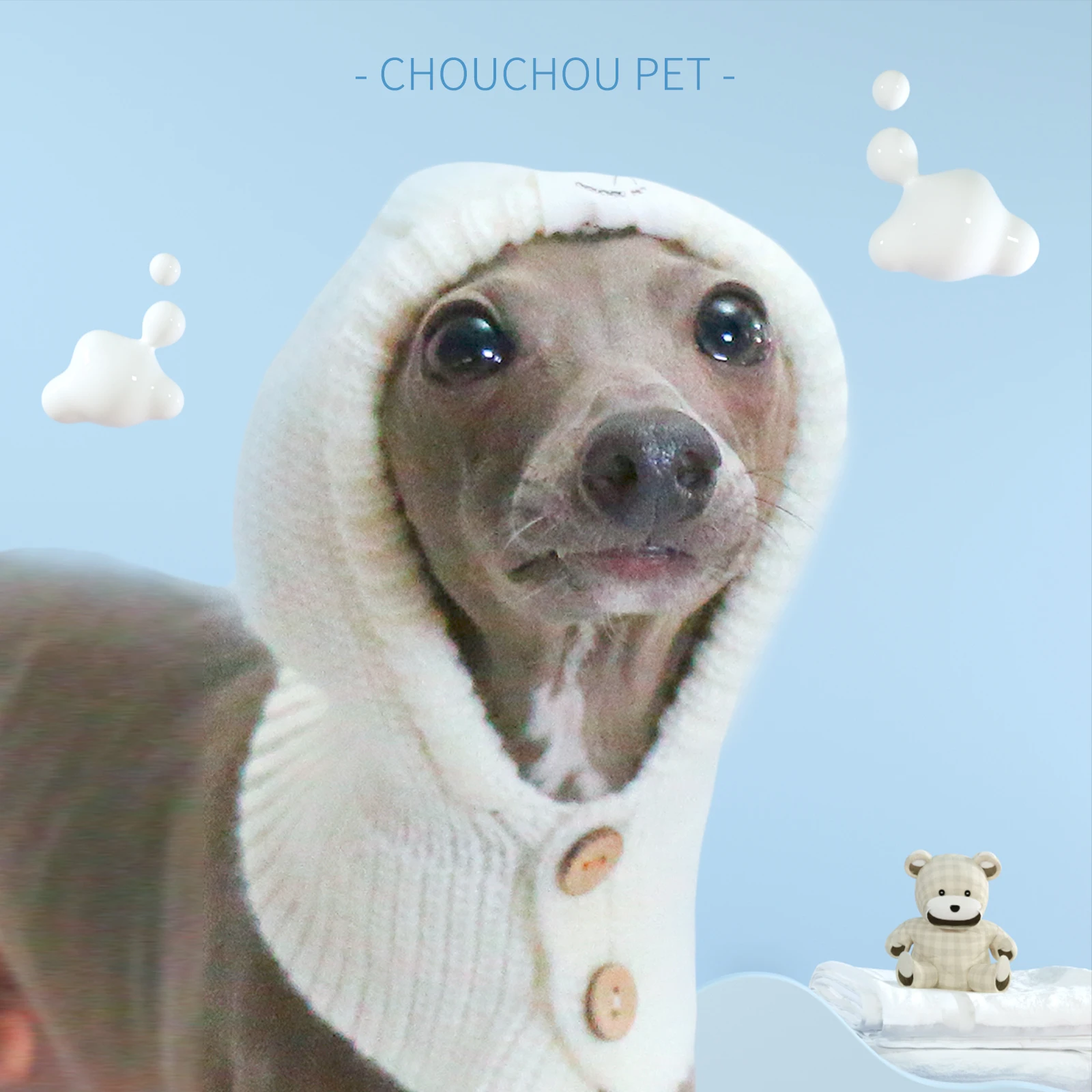 Wool Hat for Small Dog, Italian Greyhound Collar, Pet Gift, Bichon, Maltese, Shih Tzu, Small Dog, Sweater, Headband