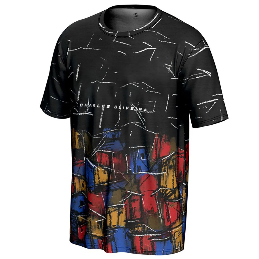 

Men's Blackcharles Oliveira Unrevided T-Shirt Is Simple Stylish Casual Loose And Breathable Suitable For Sports And Fitness