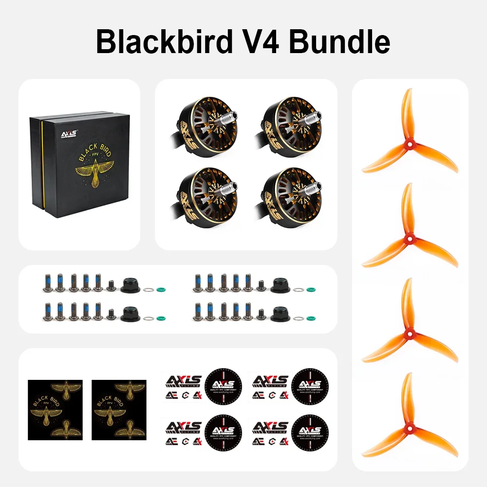 

AxisFlying Co-brand Blackbird V4 2307 1960KV / 2060KV Brushless Motor for FPV 5inch Freestyle Drones