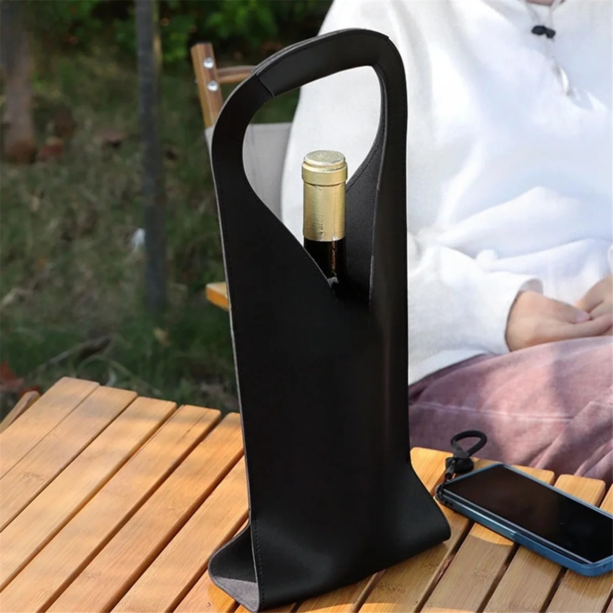 

【Exclusive-Deal!】Reusable Leather Wine Bag
