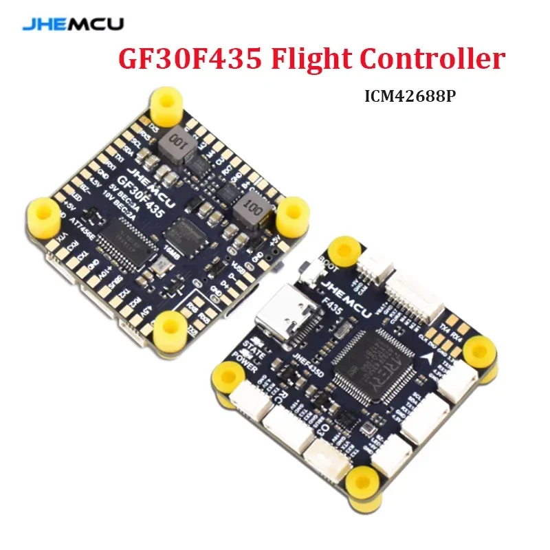 

JHEMCU GF30F435 Контроллер полета ICM42688P Поддержка OSD GPS Black Box 16M Барометр SPL06 3-6S LIPO 30.5Mx4M для RC FPV Drone