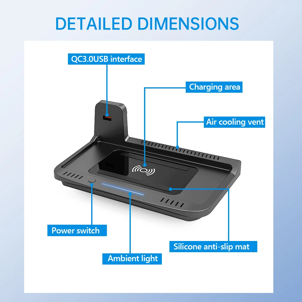 MOCENDO Wireless Charger Pad for WEY TANK 300 2021-2024 LHD Compatible Phone Accessories Car Charger