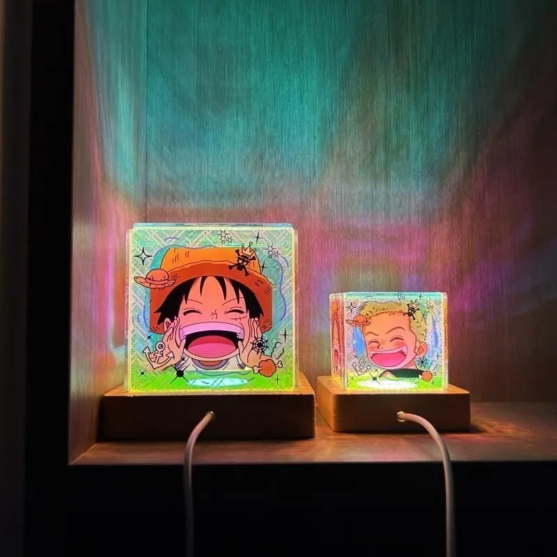 One Piece Luffy Night Light Atmosphere Light Cartoon Niche Creative Bedside Lamp Handmade DIY Acrylic Children's Surprise Gift