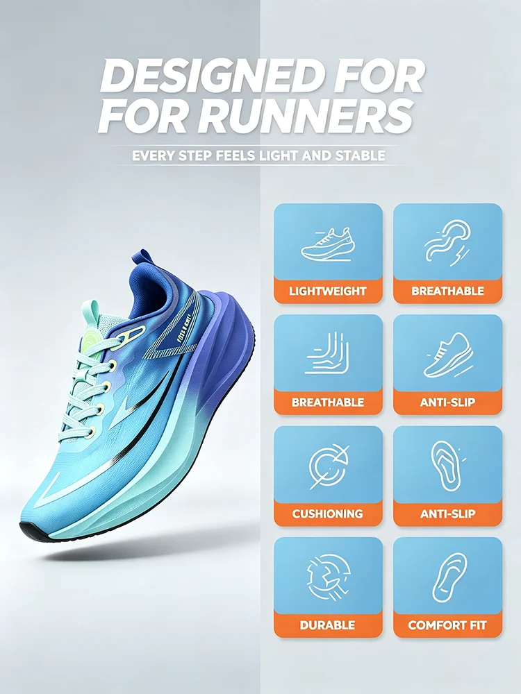 Neue Herren-Laufschuhe, professionelle Marathon-Sportschuhe, Damen-Sport-Laufschuhe, atmungsaktive und leichte Carbonschuhe – Detail 4