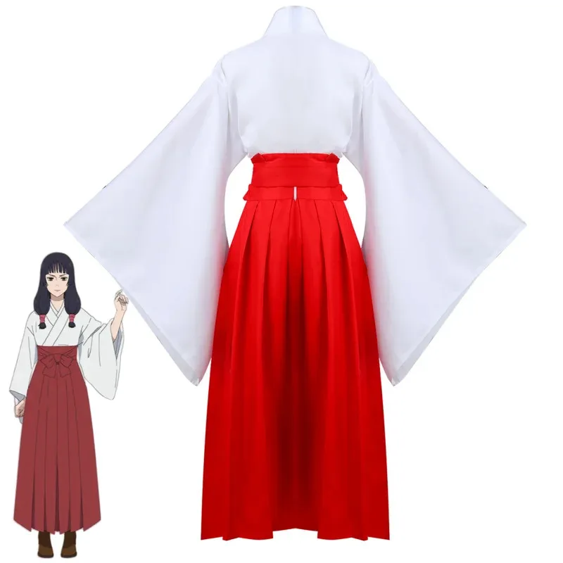 Disfraz de Anime Jujutsu Kaisen Iori Utahimee, disfraz de bruja, kimono japonés, falda roja, peluca, mujer adulta, traje de Carnaval de Halloween, 2,r'