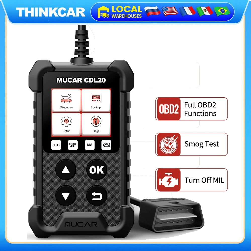 MUCAR CDL20 OBD2 Scanner Professional Auto Engine System Diagnostic Tool Lifetime Free Automotive DTC Lookup Code Reader