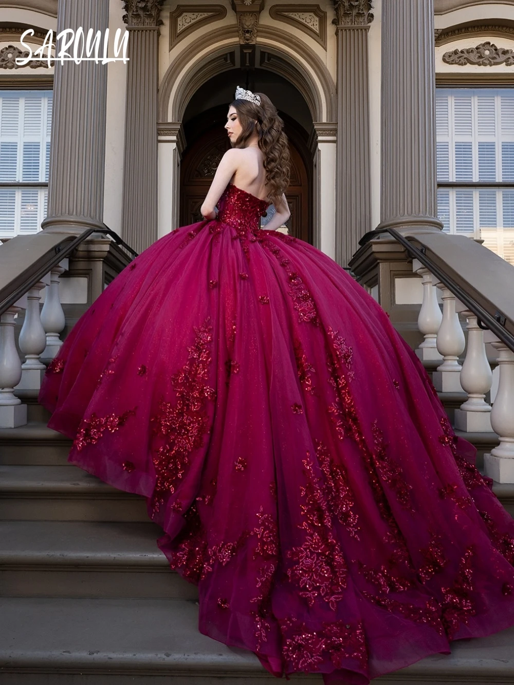 

Beautiful Floral Quinceanera Dress Customized Elegant Exclusive Appliques Sequined 15 16 Women Party Wear Fashionable Ball Gown