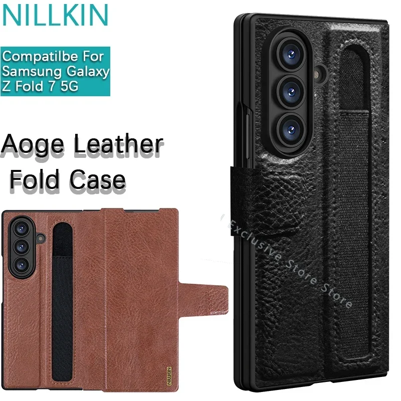 

Кожаный чехол Nillkin для Samsung Galaxy Z Fold 7 Aoge, складной защитный чехол для телефона, защитный чехол