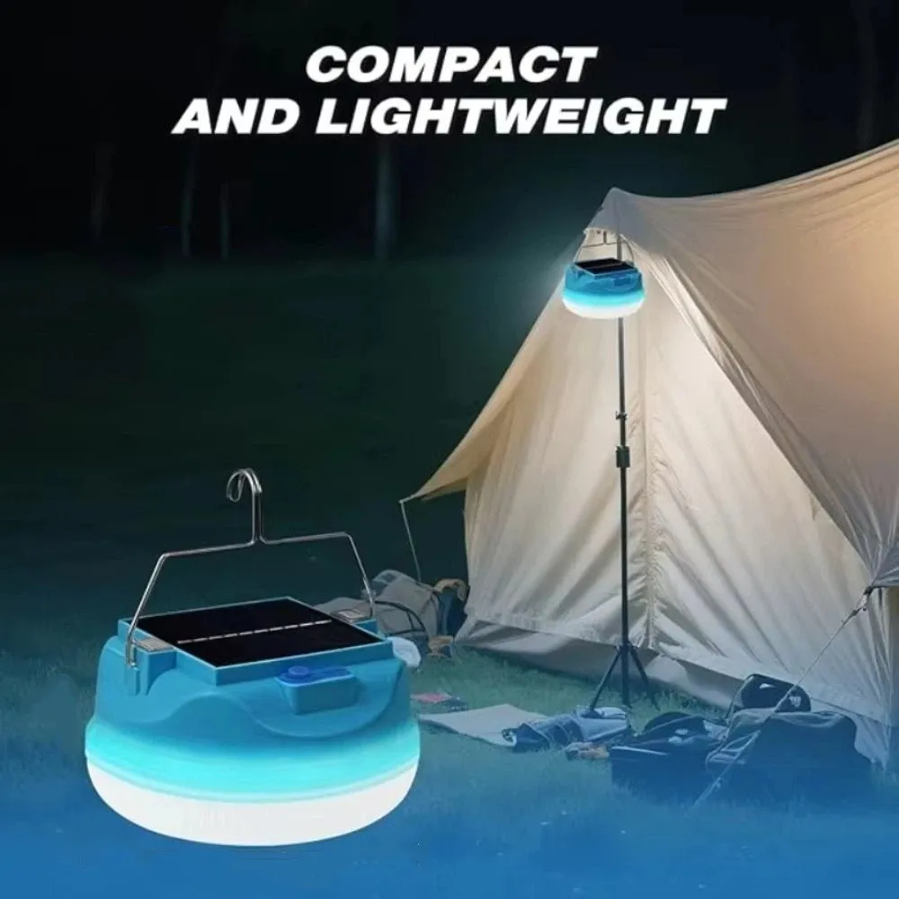 

3 Lighting Modes Solar Powered LED Camping Light Quick Hook Emergency Use Portable Solar LED Light Waterproof Portable Handheld