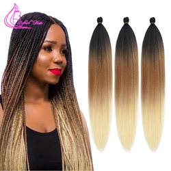 Refined 26 inch long Jumbo Braids Yaki Straight Easy Braid Hair Synthetic DIY Ombre Braiding Hair Extensions For Black Woman