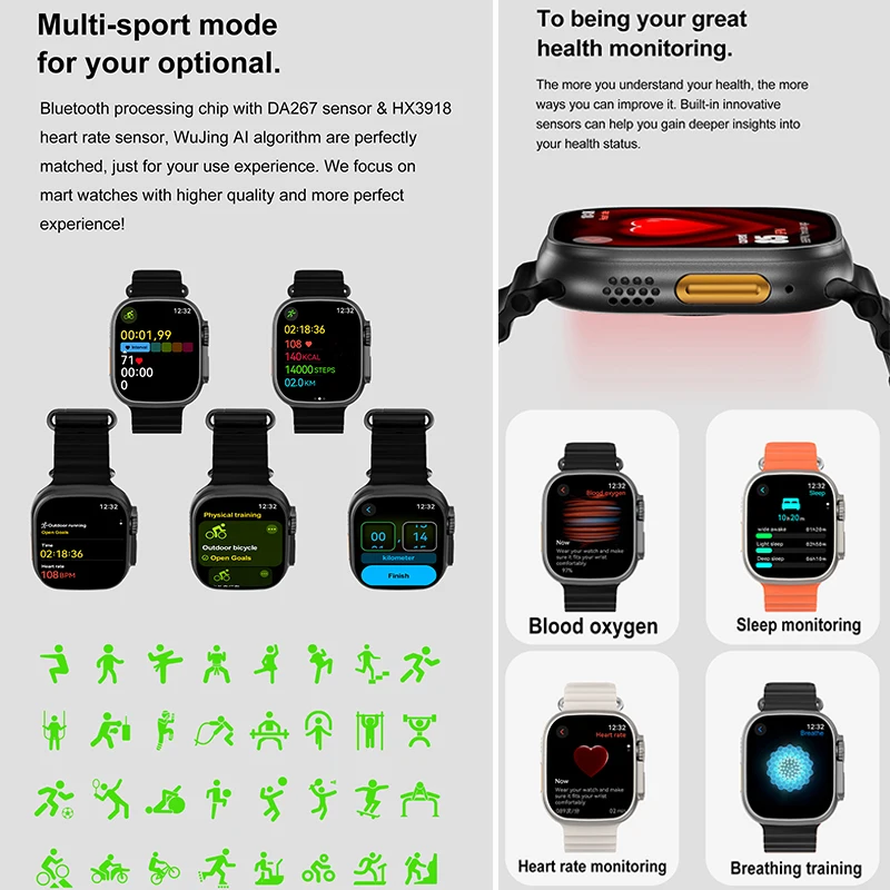 DT Ultra 3 ساعة ذكية شاشة AMOLED ذاكرة 4 جيجابايت مشغل MP3 MP4 خرائط نظام تحديد المواقع بلوتوث شبكة تقاسم التطبيق مخزن رجل الرياضة Smartwatch