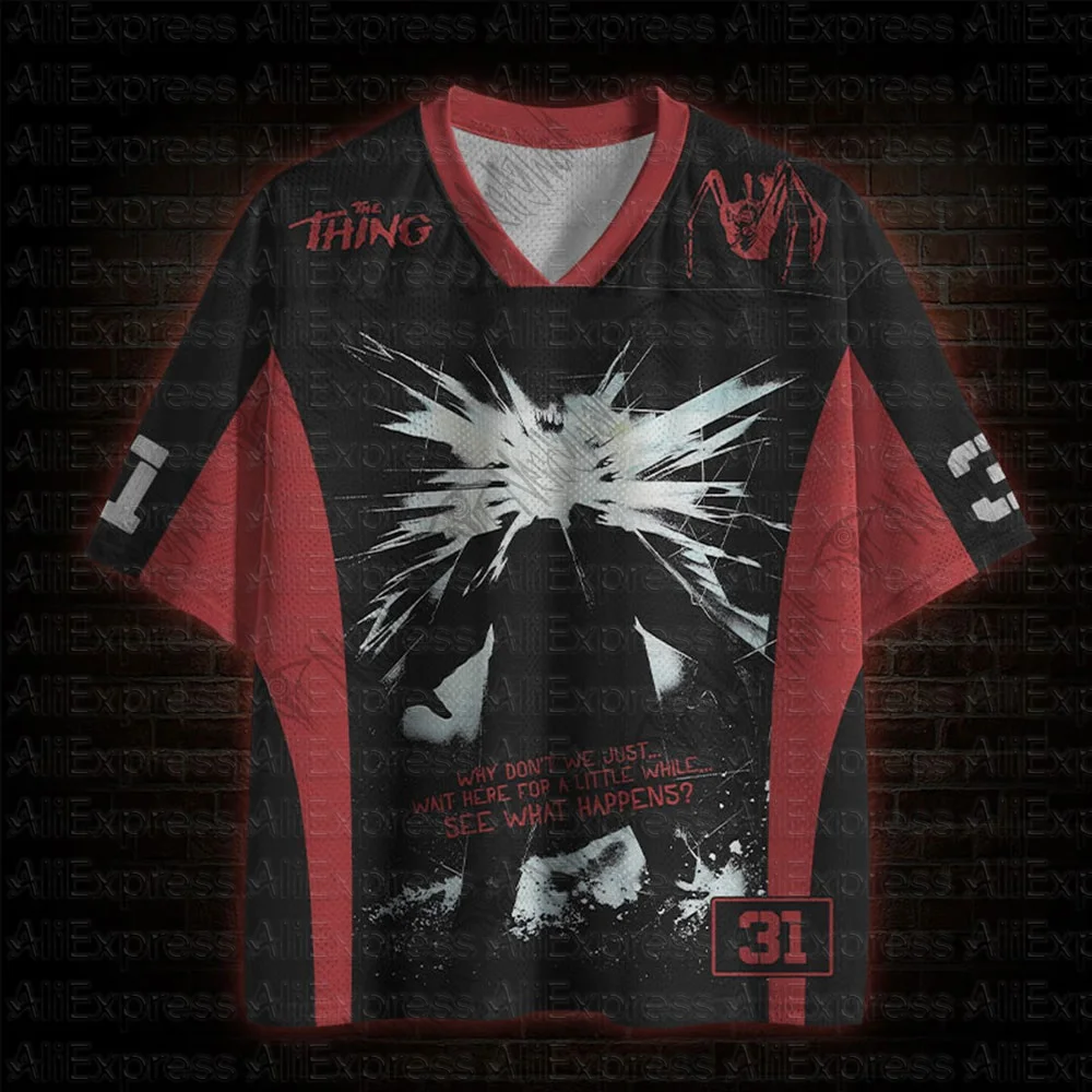 

2026 New Movie Sports Fashion Adult and Children's Short Sleeve V-neck Street Eye Clothing Gothic Style Horror Fans Gift