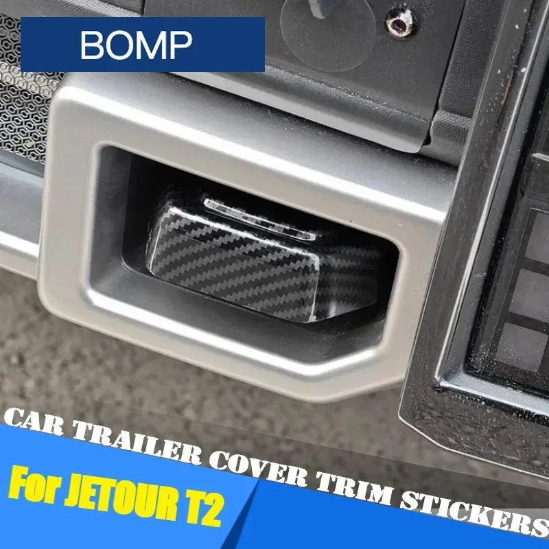 

Fit For Car Trailer Cover Trim Stickers Jetour Traveller T2 2023 2024 2025 Black Warrior Trailer Hook Cover Car Accessories