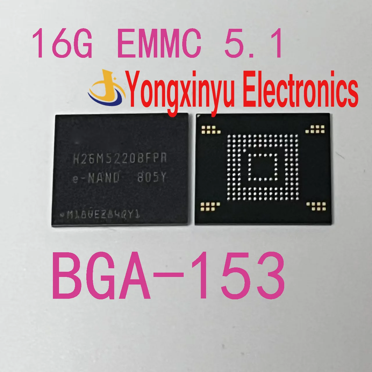 (1-5 قطعة) 100% جديد H26M52208FPR H26M52208 16G BGA153 EMMC 5.1 شريحة ذاكرة IC