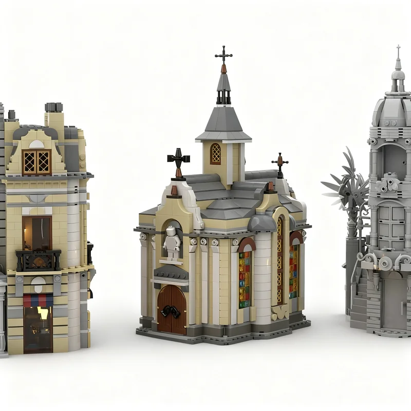 3546pcs MOC Basilica Plaza Re Upload Modular Streetscape Model Building Blocks Toy Architecture Christmas Gifts Brick Idea DIY