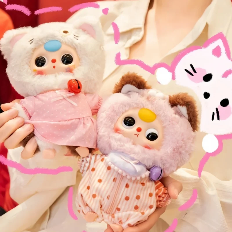 

Натуральная детская шкаф с тремя котенками, серия плюшевых слепок, милая кукла, подвеска, загадочная коробка, модная игровая кукла, подарки на день рождения для девочек
