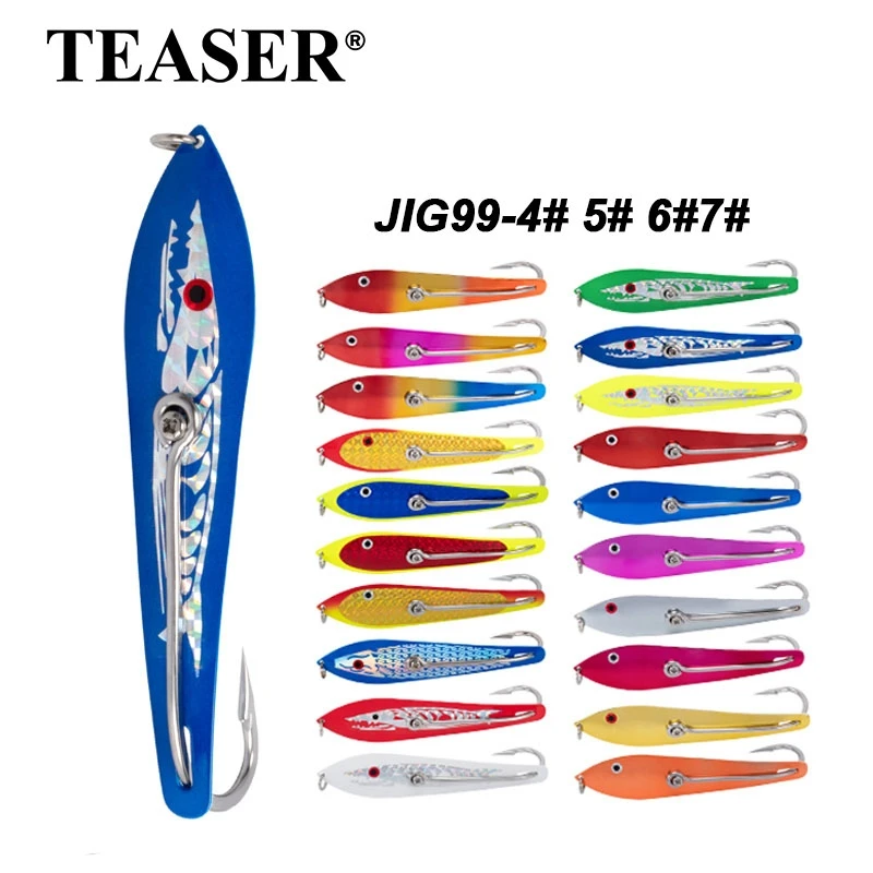 

TEASER J99 20g 30g 54g 58g Cut Water Quickly Trolling Casting Spoon Bait UV Heavy duty metal Tuna Mackerel Drone Lure Spoon Hook