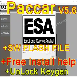 2024 Paccar ESA Electronic Service Analyst 5.6 + 2023 SW FLASH FILE  with Keygen Unlock PC-based Diagnostic Car Repair Tool