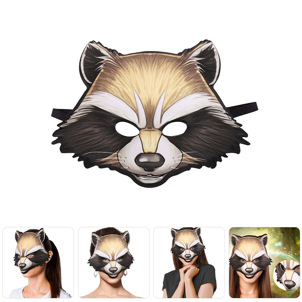 

Raccoon Face Mask Halloween Raccoon Cosplay Animal Eva Mask Halloween Carnival Costume Prop Camping Party