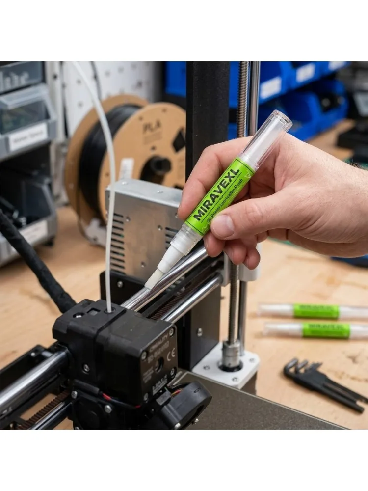 3D-Drucker Wartungsbürsten-Set mit PTFE-Schmieröl-Stift für Linearschienen & Gewindespindeln, Passend für Bambu Lab, Ender 3