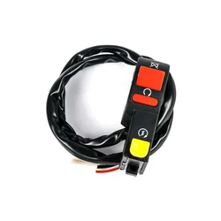 Interruptor de arranque eléctrico para manillar de motocicleta, botón de encendido/apagado ATV, altavoz Flameout, conexión de 4 cables, 22mm, 7/8