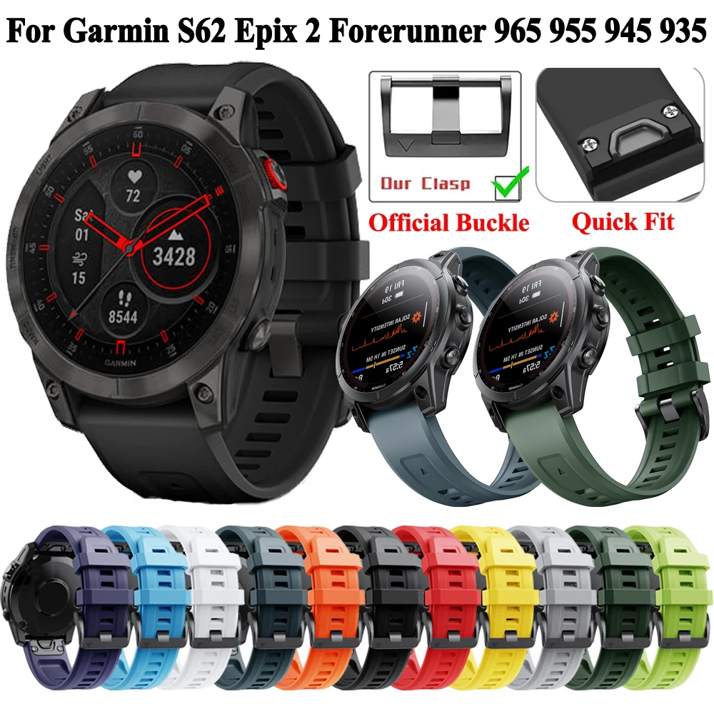 Bracelet de montre en silicone à dégagement rapide, bracelet de montre intelligent, bracelet de montre pour Garmin Epix Pro Forerunner 965 955 935 945, 26mm, 22mm