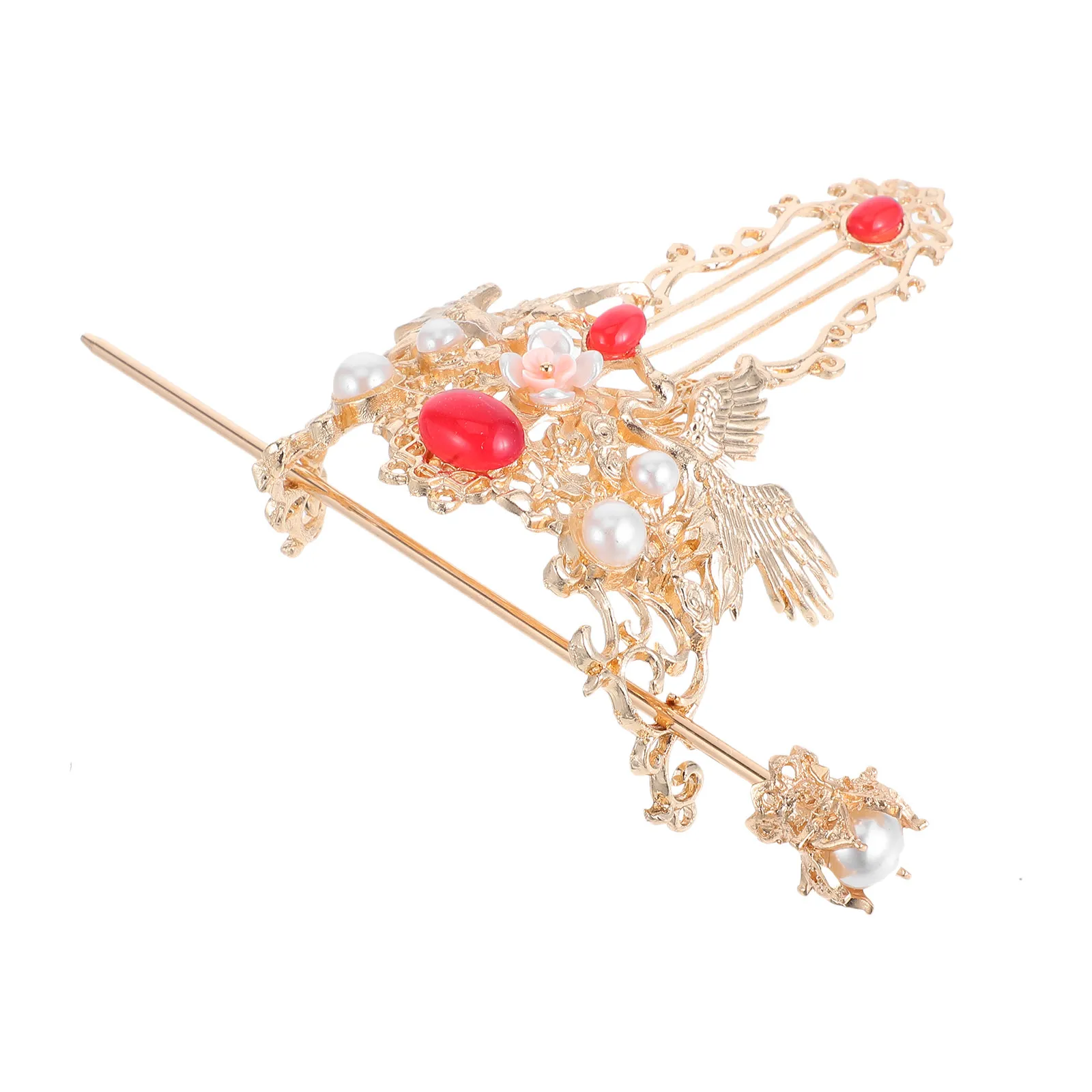 

1Set Chinese Hair Coronet Elegant Retro Hair Stick Crown Pin for Traditional Wedding Engagement Performance Hairstyling
