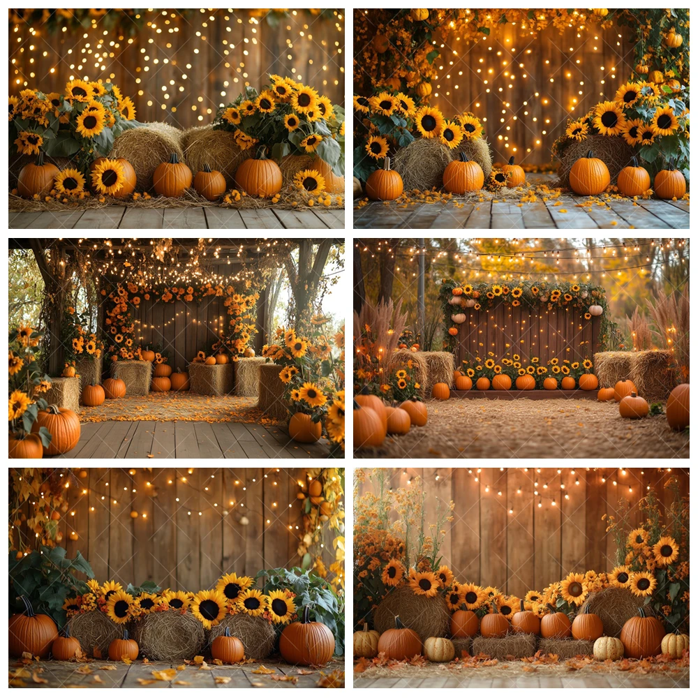 

Fall Harvest Backdrops Autumn Barn Pumpkin Thanksgiving Maple Photography Background Festivals Party Baby Shower Decor Banner