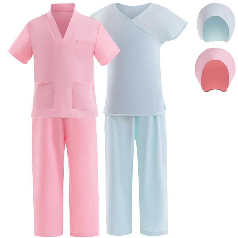 

2025 Children Carnival Clothing Girl Boy Green Pink Nurse Doctor Cosplay Costume For Kids Birthday Party costume