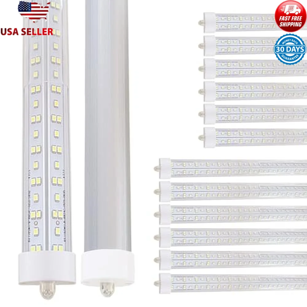 8ft LED Ballast Bypass Bulbs 144W Single Pin FA8 8 Foot Shop Lights 18000LM T8 T10 T12 12 Pack No RF FM Interference EMC Tested