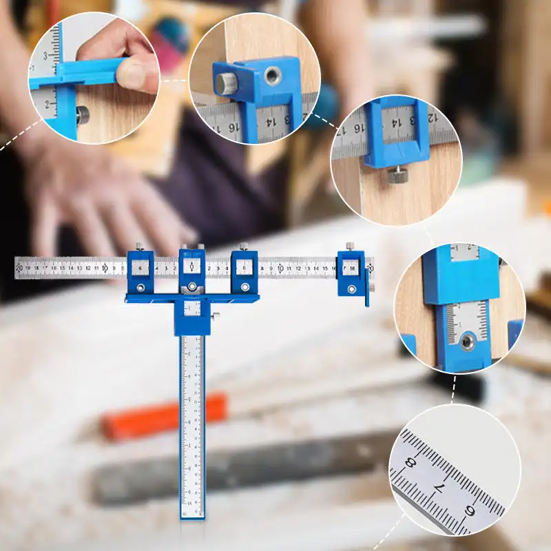 

Adjustable Cabinet Hardware Jig Tool Punch Locator Drill Template Guide Installation of Handles Knobs on Doors and Drawer