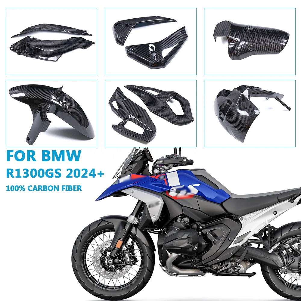 

Для BMW R1300GS R 1300 GS 2024 2025 100% углеродное волокно, переднее и заднее крыло, боковые панели, обтекатели, аксессуары для мотоциклов