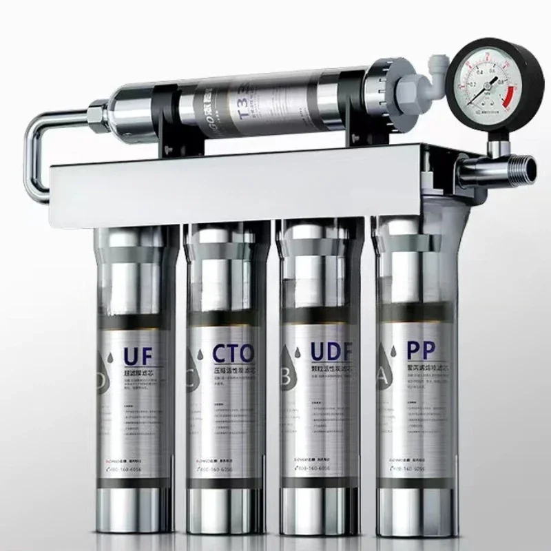 منقي مياه منزلي للشرب المباشر، فلتر صنبور المطبخ الأمامي من الفولاذ المقاوم للصدأ، منقي مياه فائق الترشيح