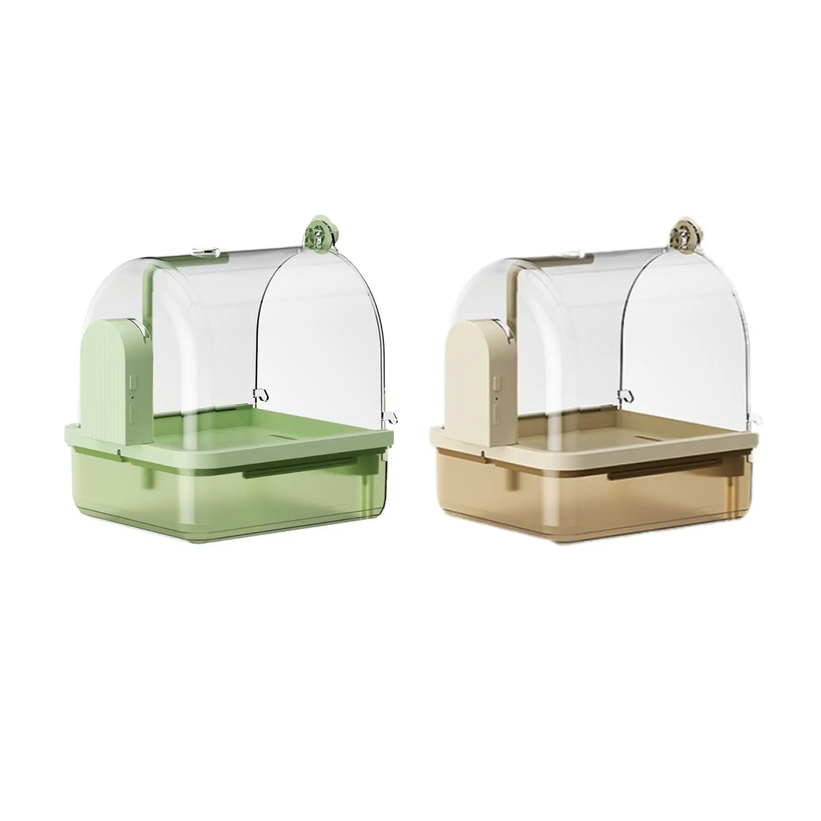 Automatic Bird Bath Box with Bottom Drawer Parrot Bathing Tub Cage Bird Shower for Lovebirds Budgie Parakeets Cockatiel Canary